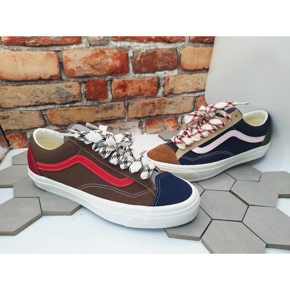 Vans LX Old Skool 36 Retro Block Multi Brown Blue Yellow Men's Size 11